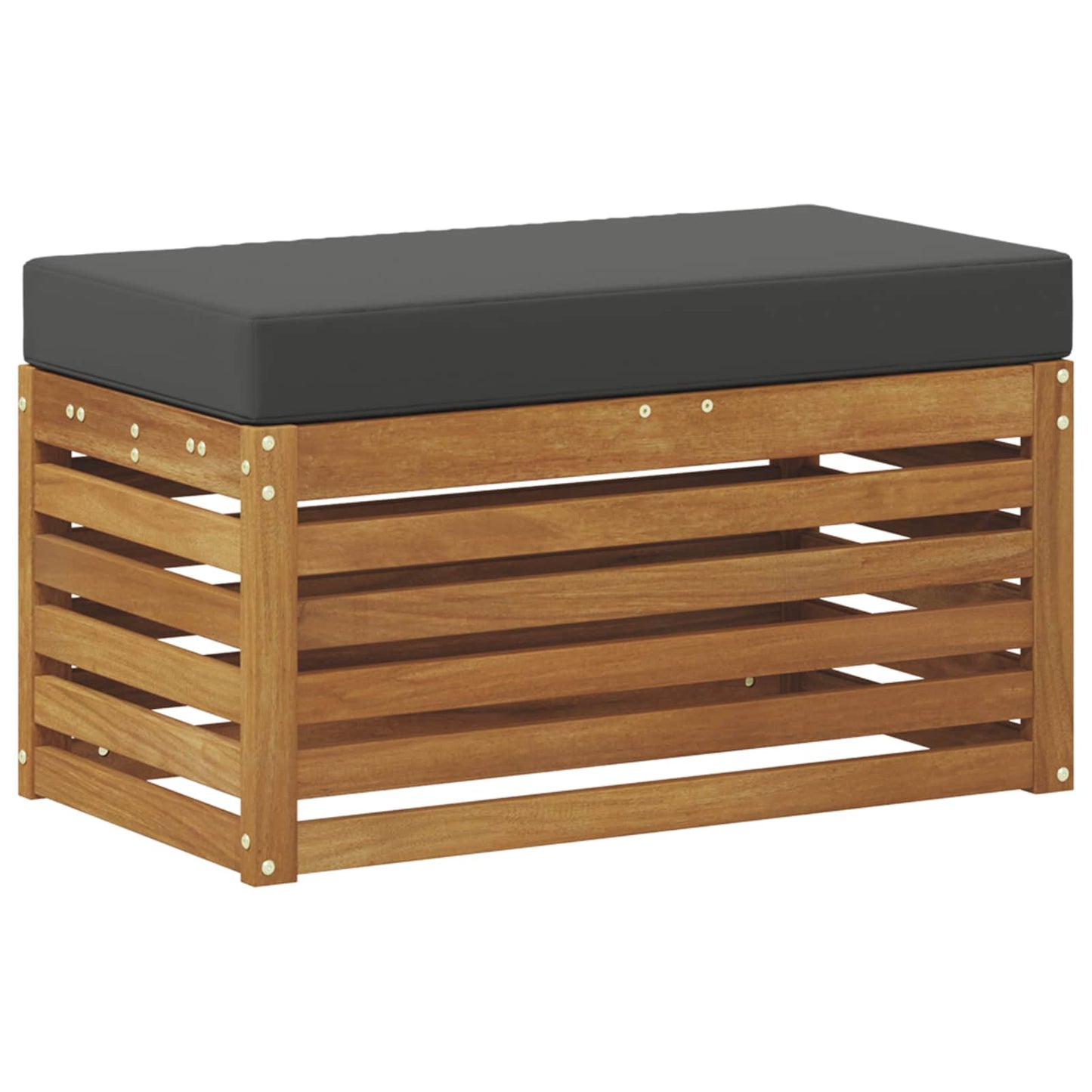Outdoor Hocker Bank Massivholz Akazie Natur