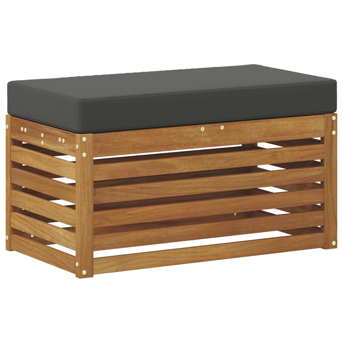 Outdoor Hocker Bank Massivholz Akazie Natur