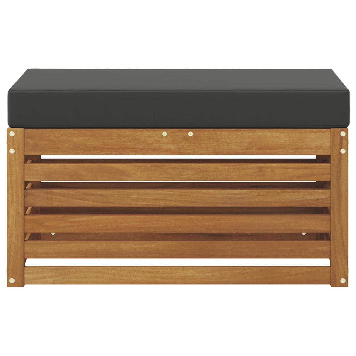 Outdoor Hocker Bank Massivholz Akazie Natur