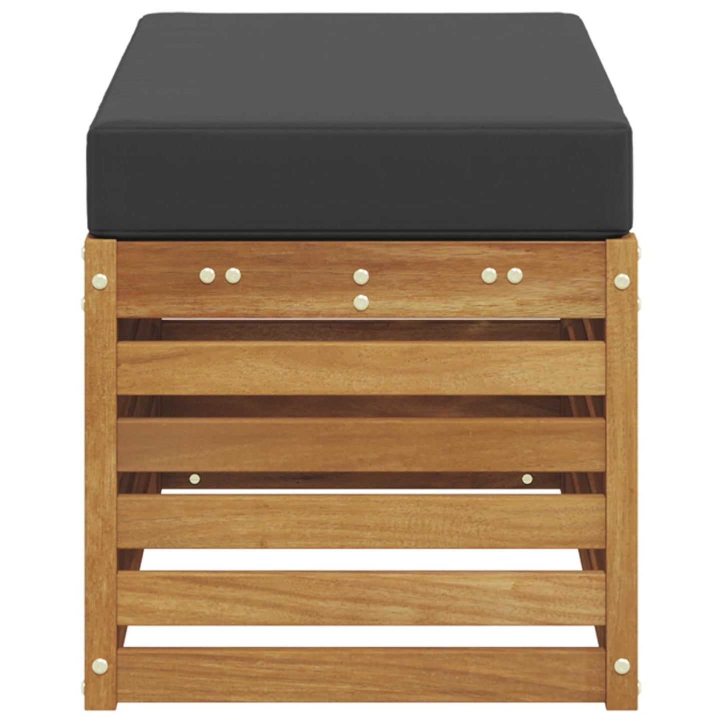 Outdoor Hocker Bank Massivholz Akazie Natur