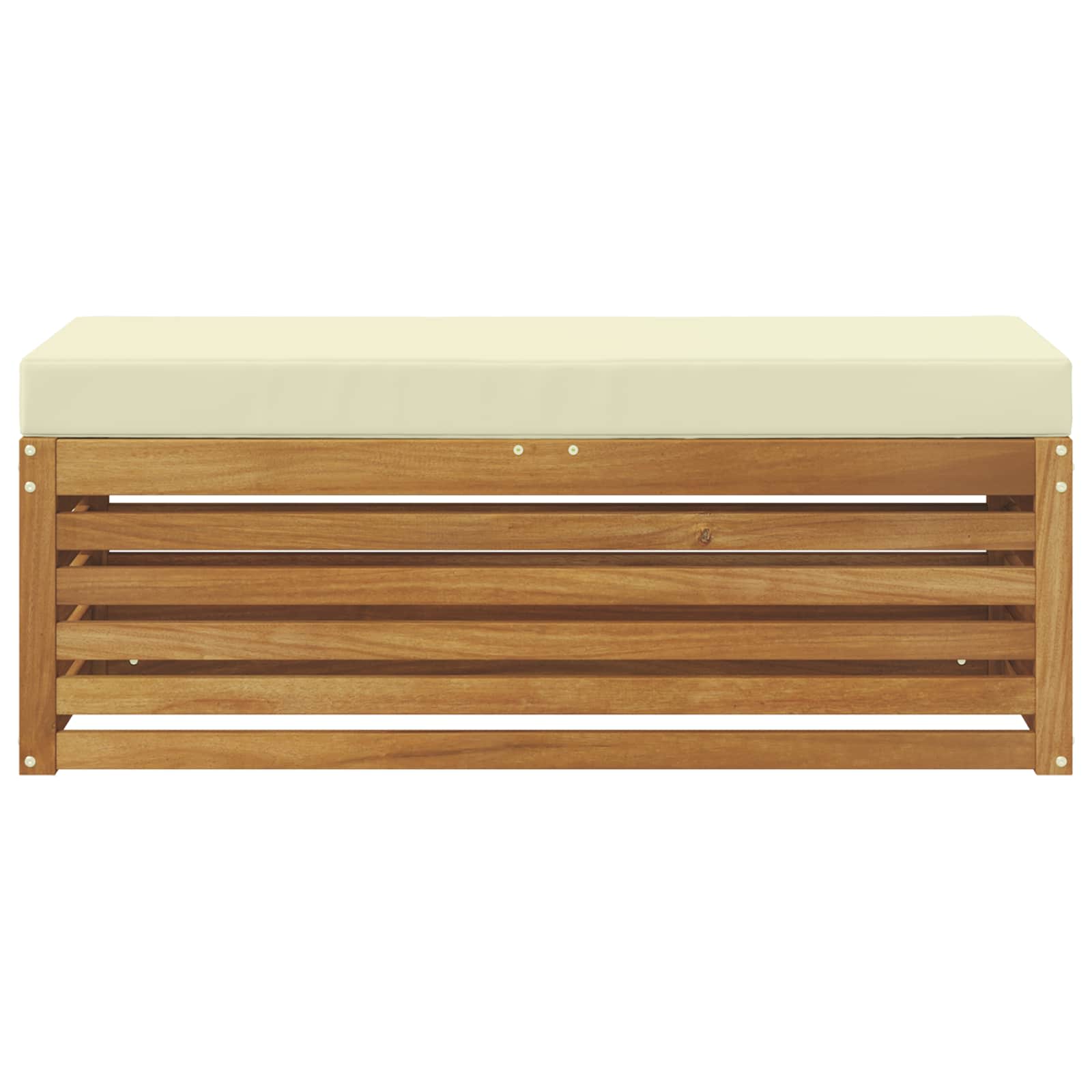 Outdoor Hocker Bank Massivholz Akazie Natur