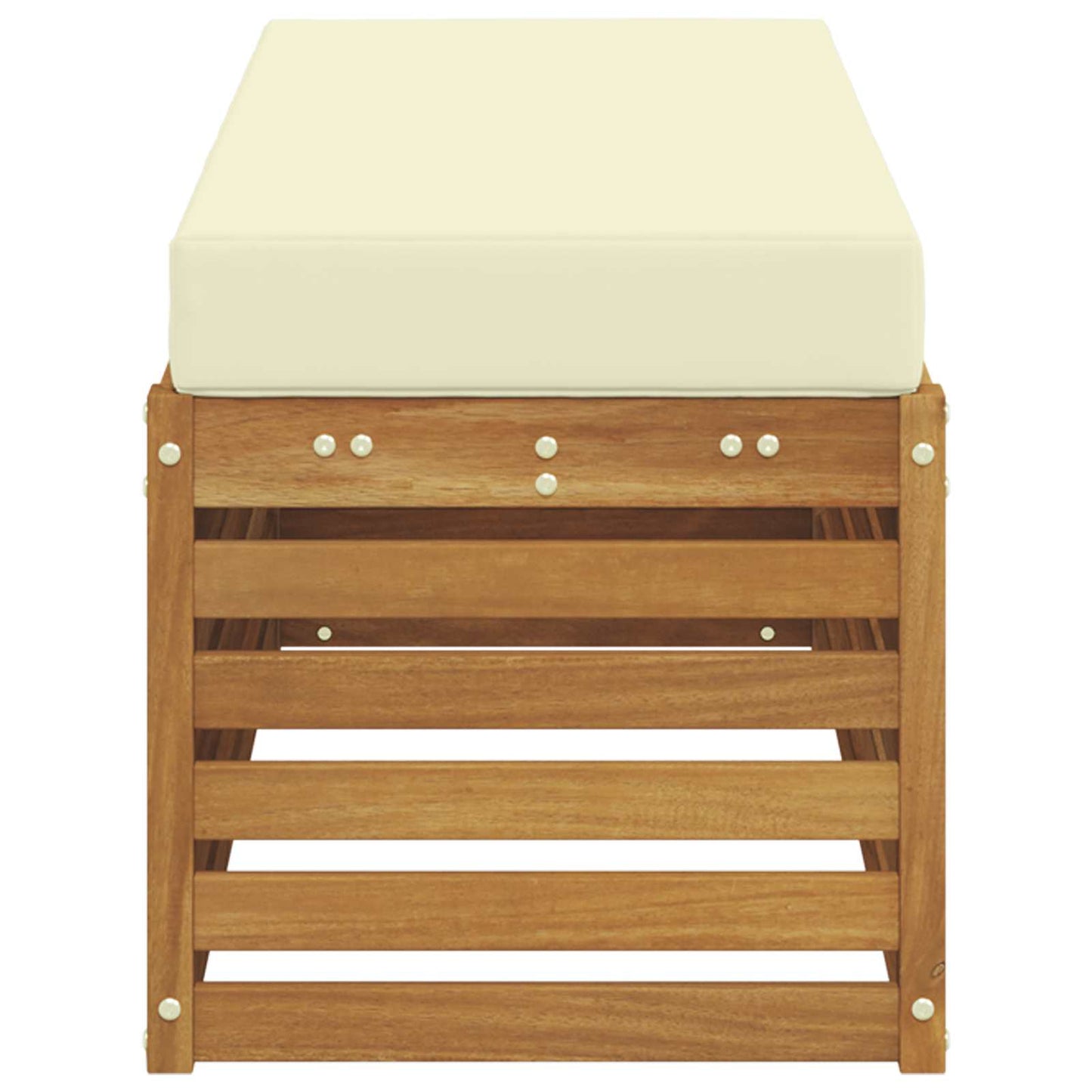 Outdoor Hocker Bank Massivholz Akazie Natur