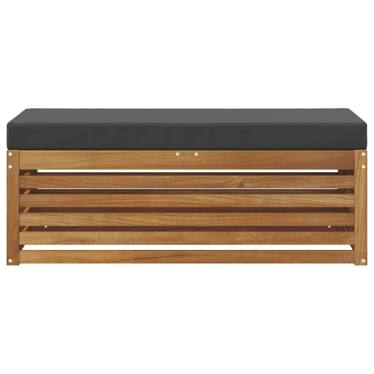 Hocker Bank Massivholz Akazie Natur und Anthrazit