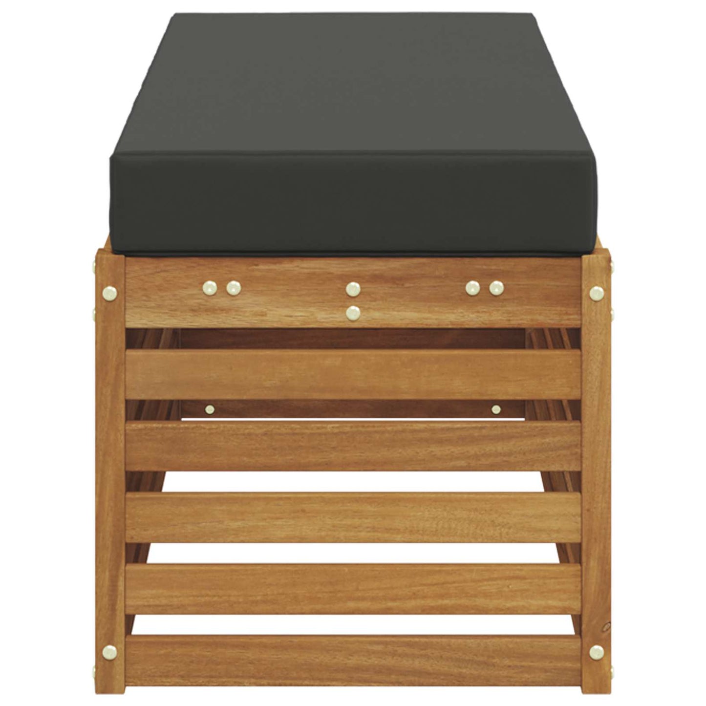 Hocker Bank Massivholz Akazie Natur und Anthrazit