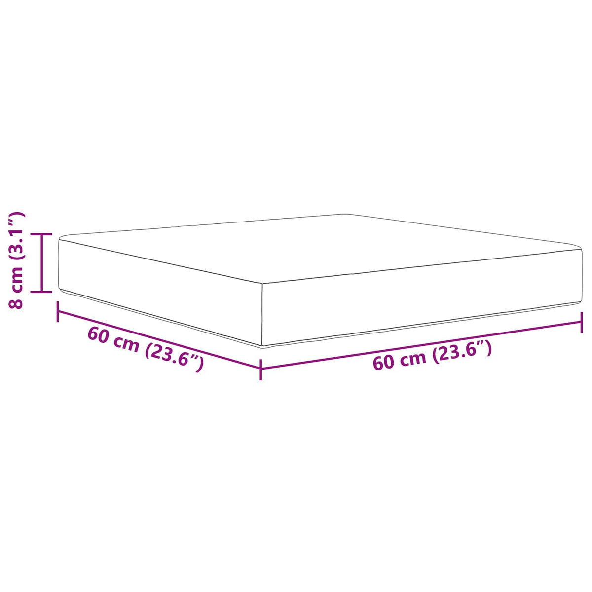 Sofakissen für draußen Polyester Beige 60 x 60 cm