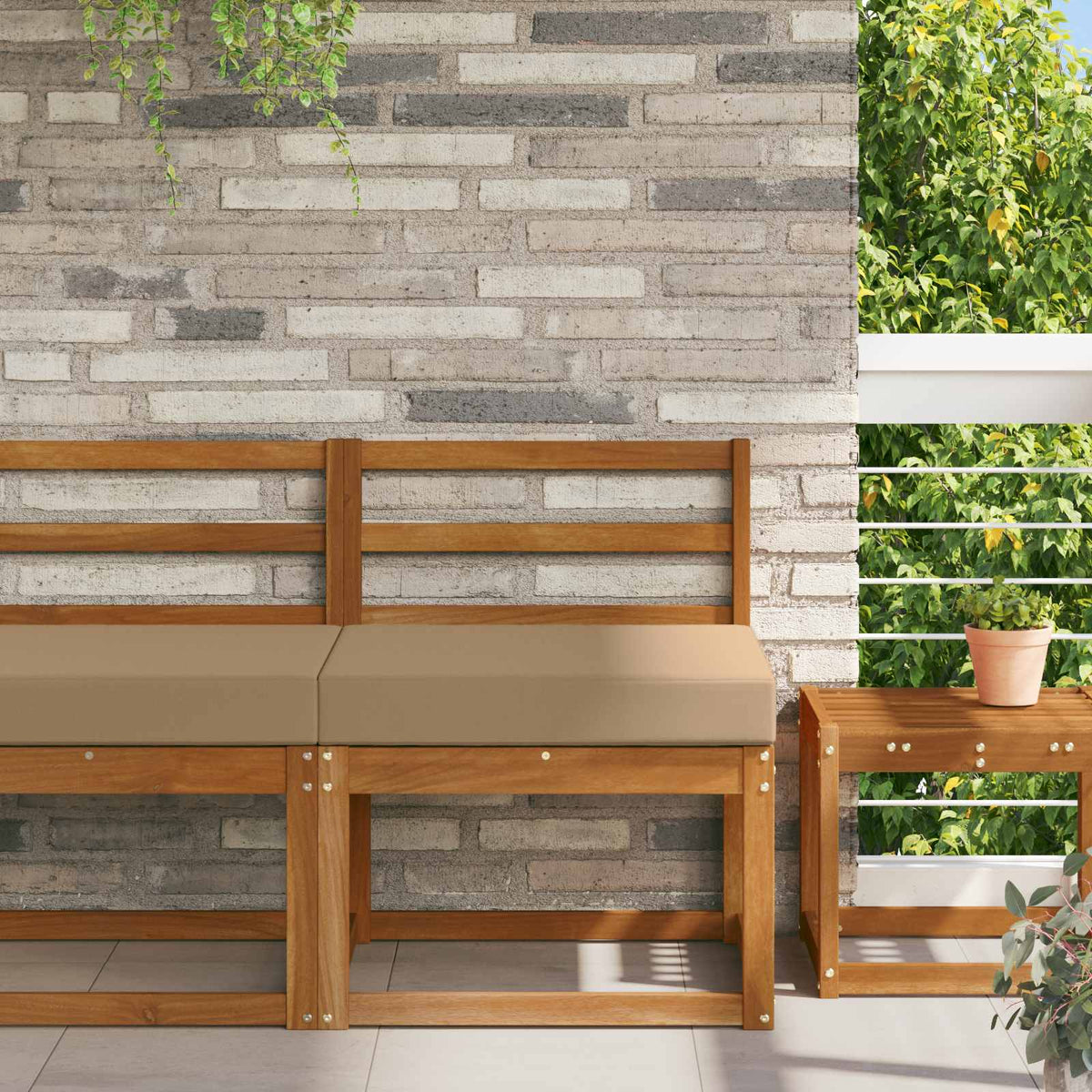 Sofakissen für draußen Polyester Taupe 60 x 60 cm