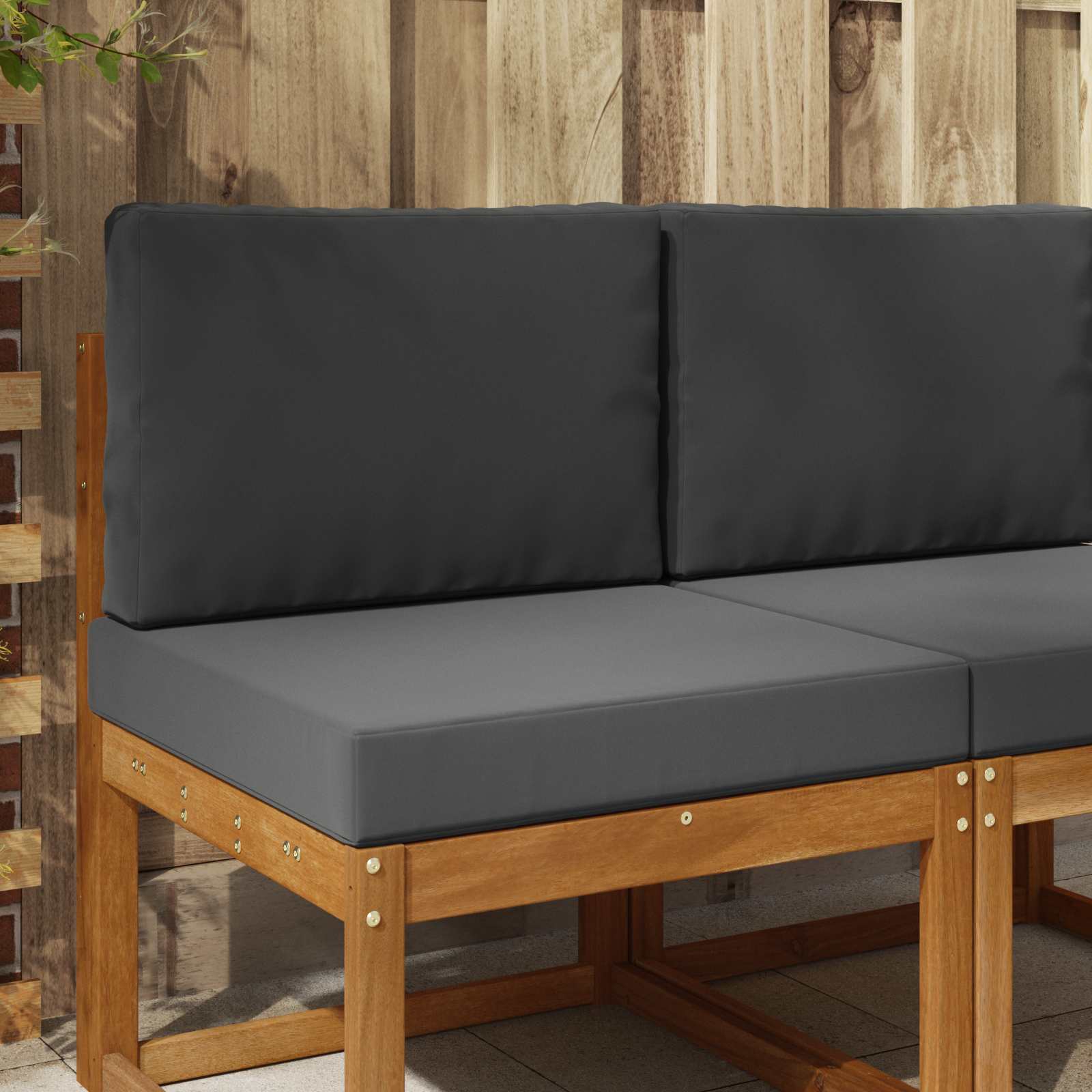 Sofakissen für draußen Polyester Anthrazit 60 x 60 cm