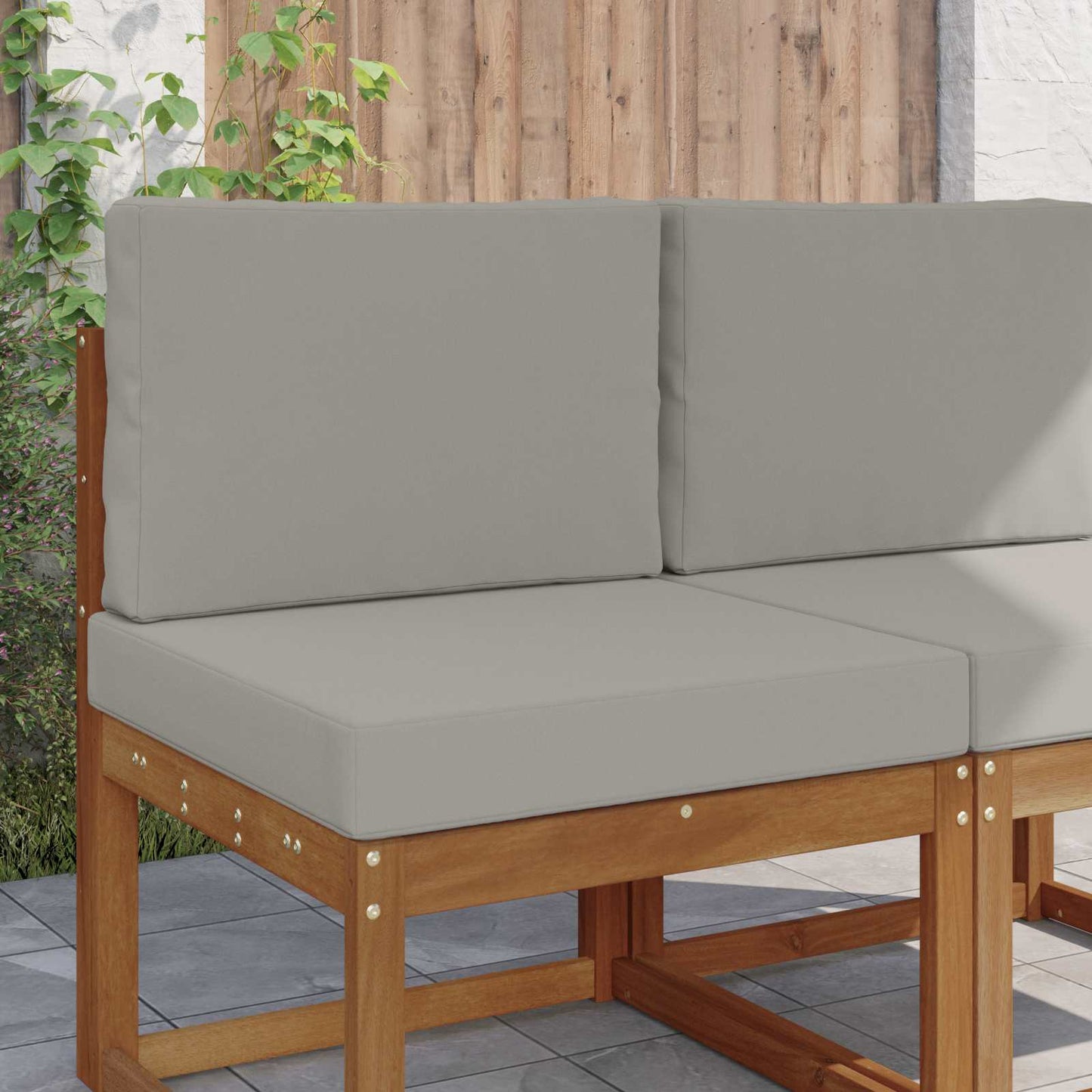 Sofakissen für draußen Polyester Grau 60 x 60 cm
