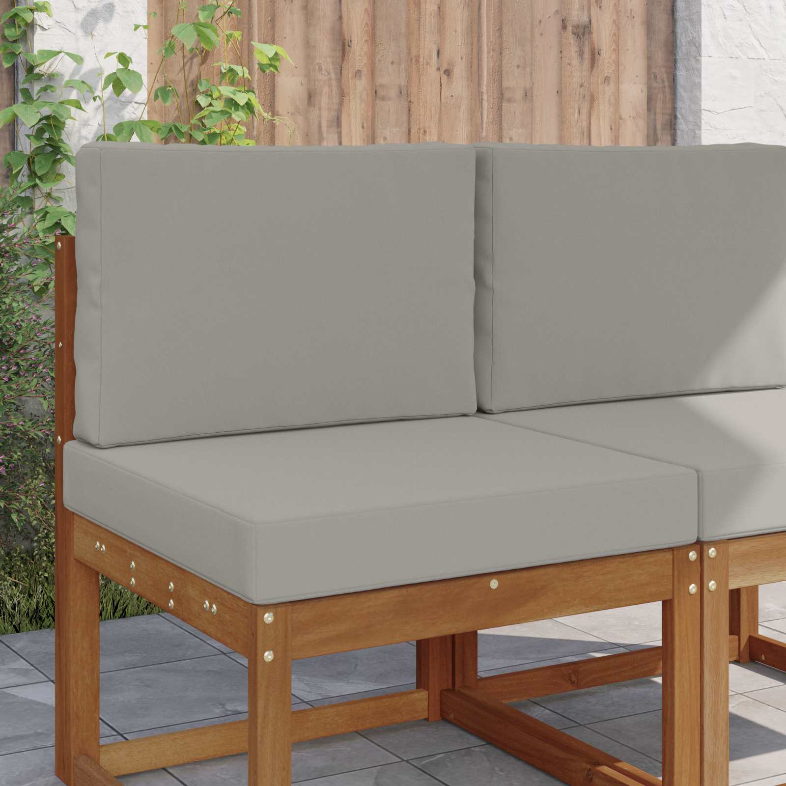Sofakissen für draußen Polyester Grau 60 x 60 cm