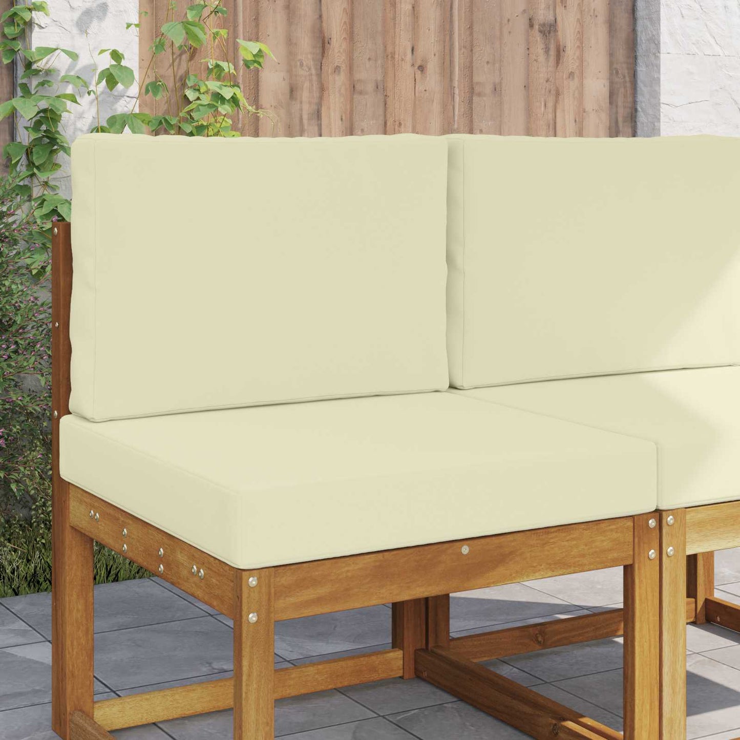 Sofakissen für draußen Polyester Creme 60 x 60 cm