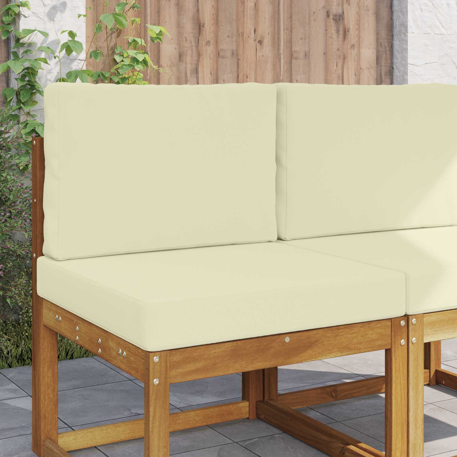 Sofakissen für draußen Polyester Creme 60 x 60 cm