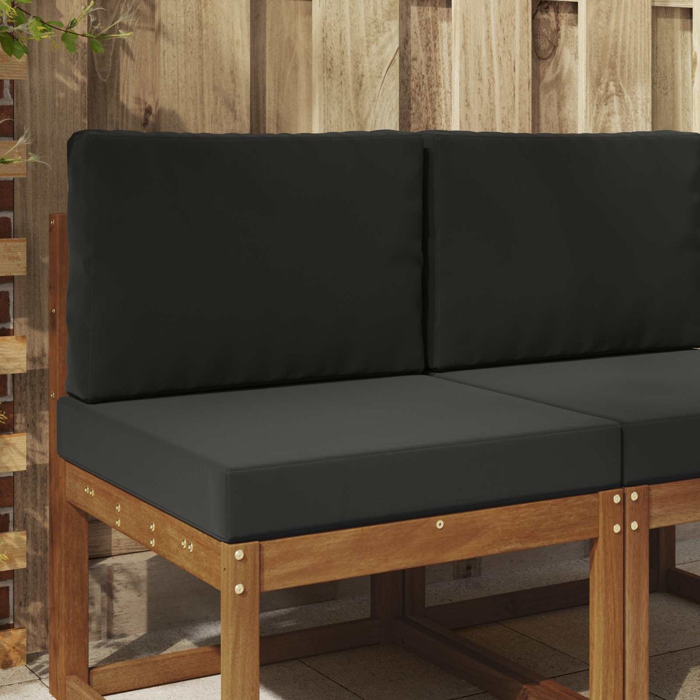 Sofakissen für draußen Polyester Schwarz 60 x 60 cm