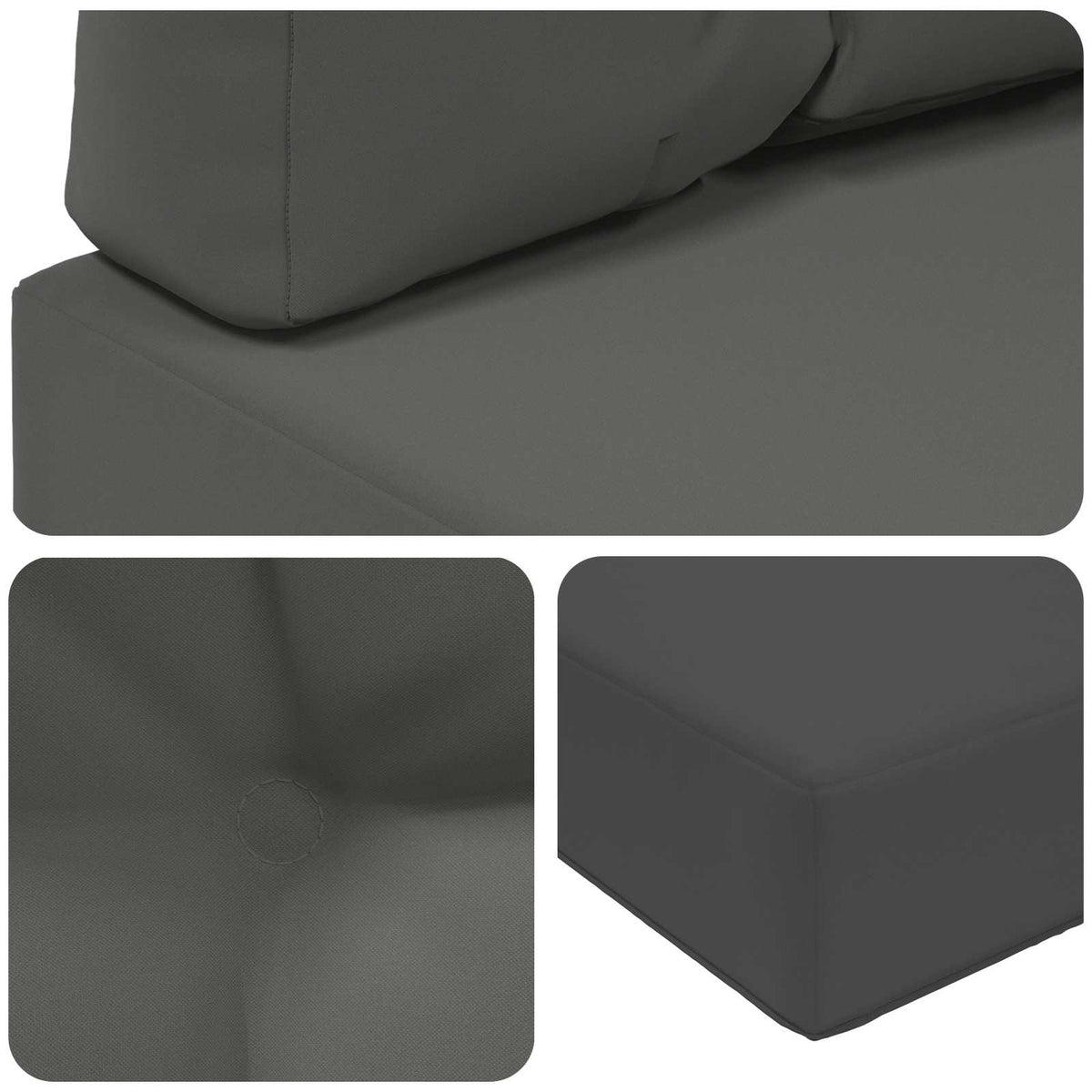 Sofakissen für draußen Polyester Anthrazit 60 x 60 cm