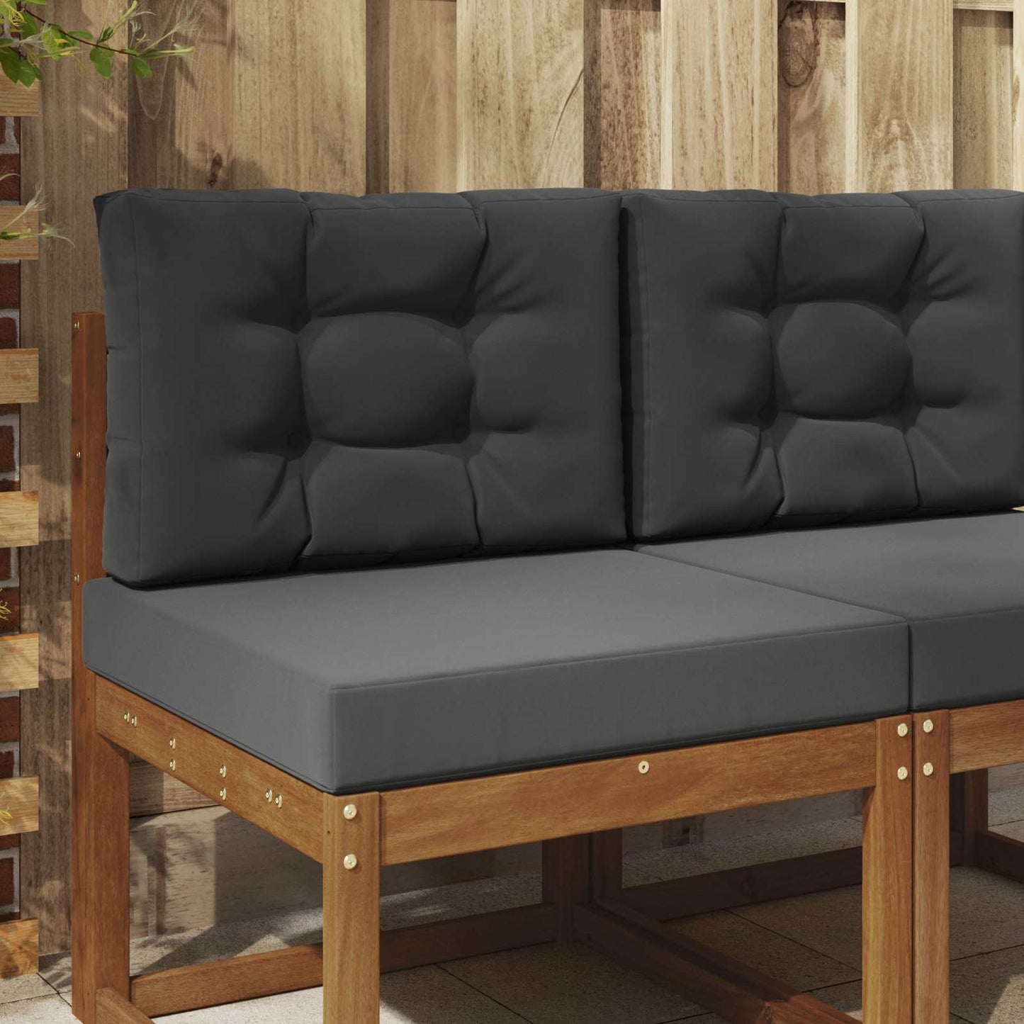 Sofakissen für draußen Polyester Anthrazit 60 x 60 cm