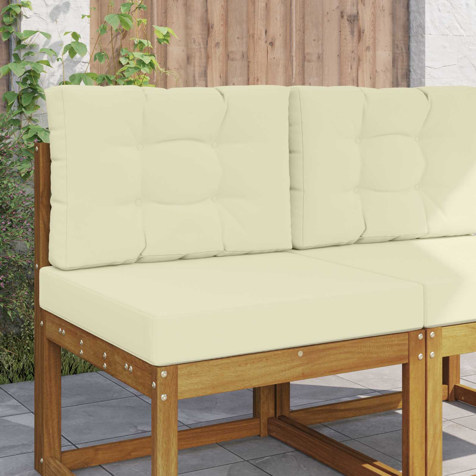 Sofakissen für draußen Polyester Creme 60 x 60 cm