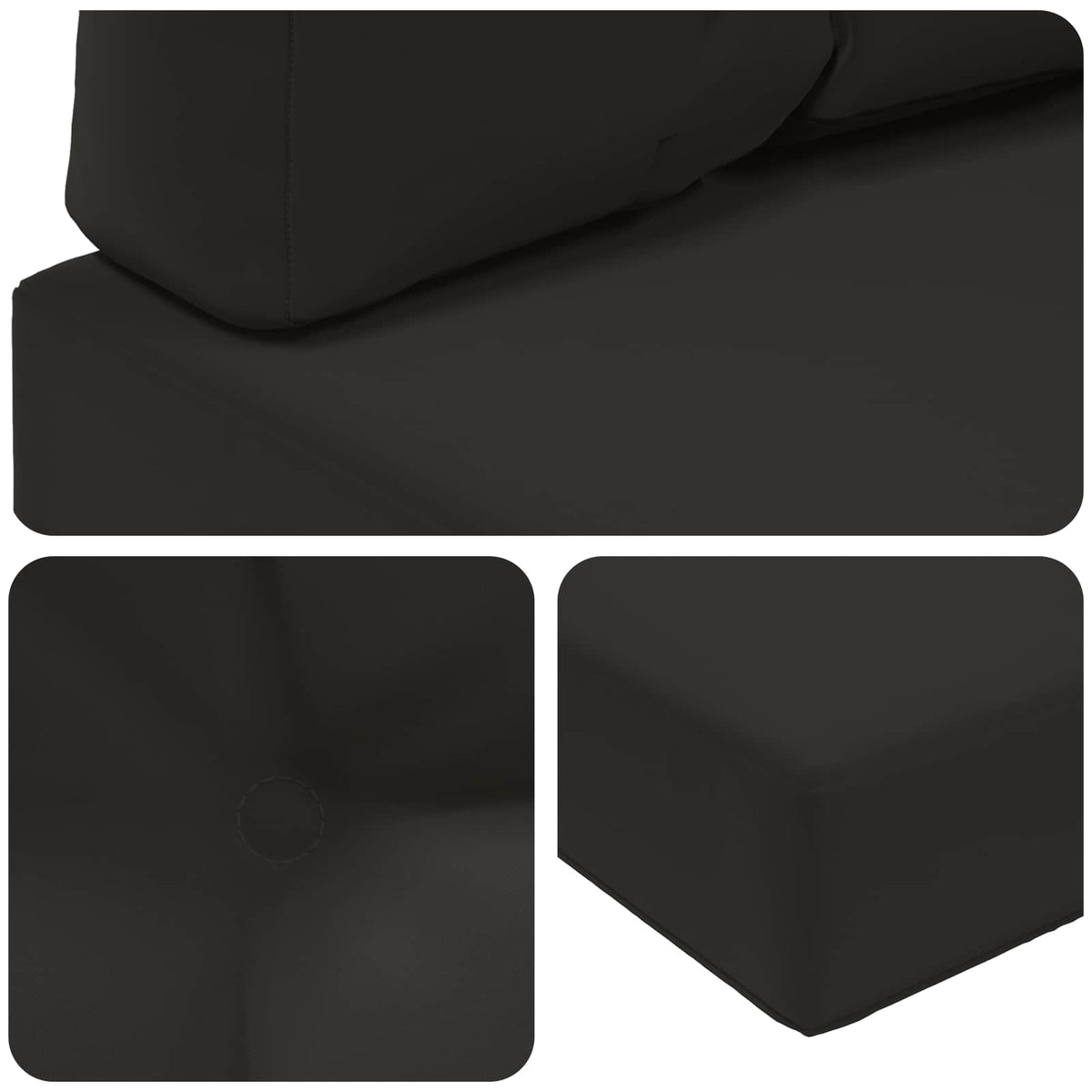 Sofakissen für draußen Polyester Schwarz 60 x 60 cm