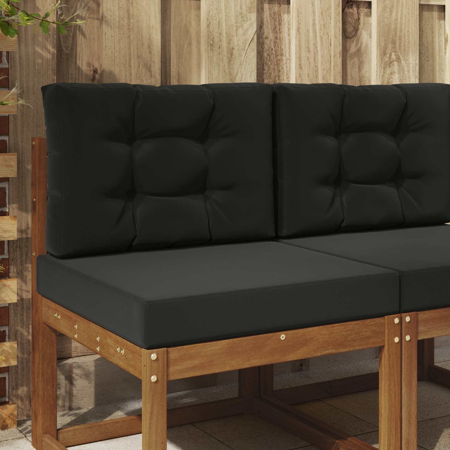 Sofakissen für draußen Polyester Schwarz 60 x 60 cm