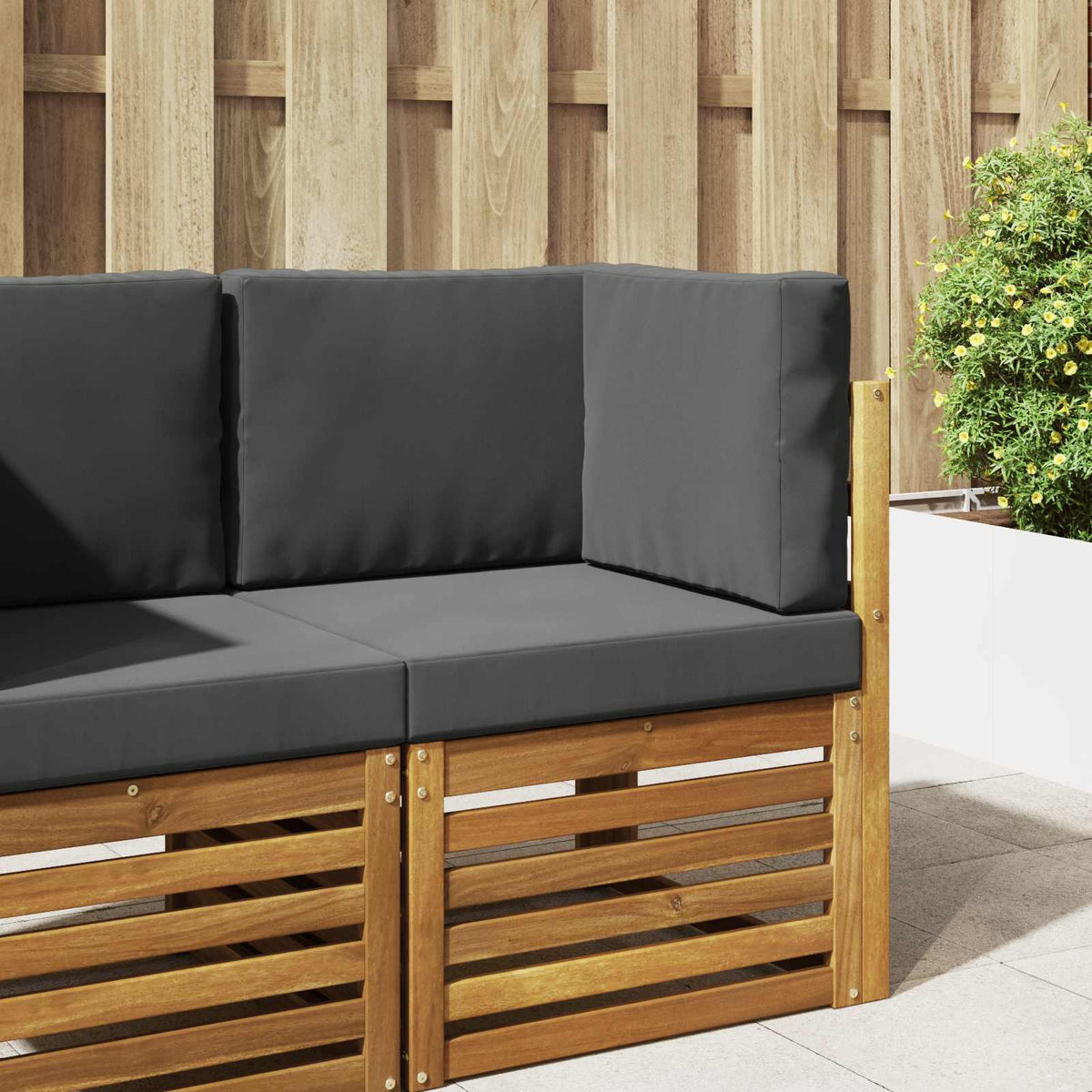 Sofakissen für draußen Polyester Anthrazit 60 x 60 cm