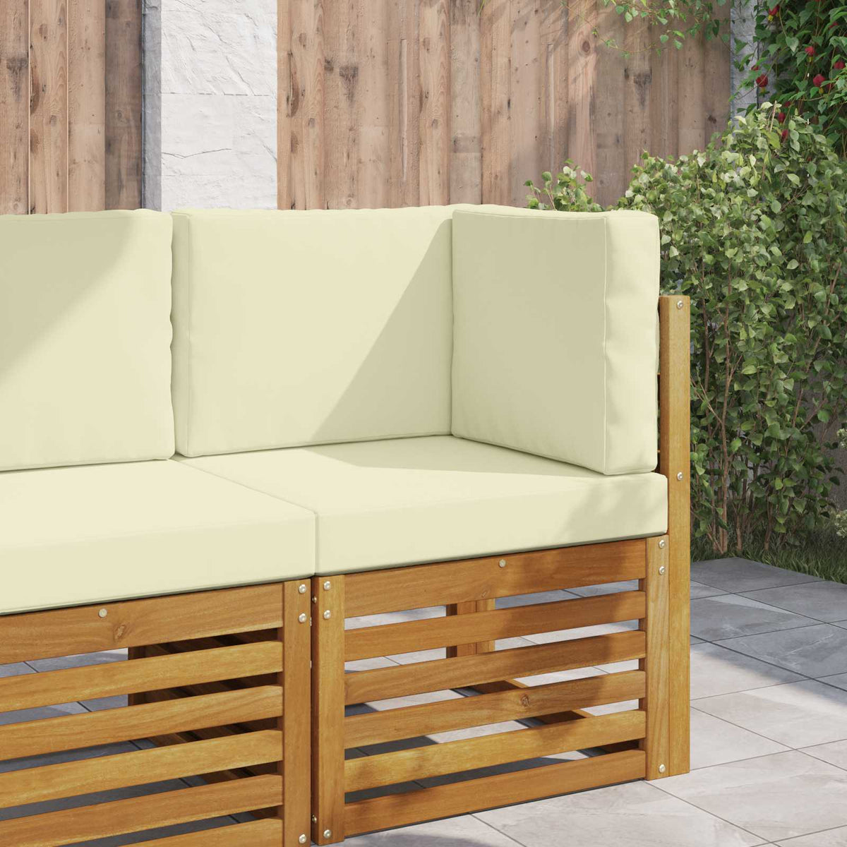 Sofakissen für draußen Polyester Creme 60 x 60 cm