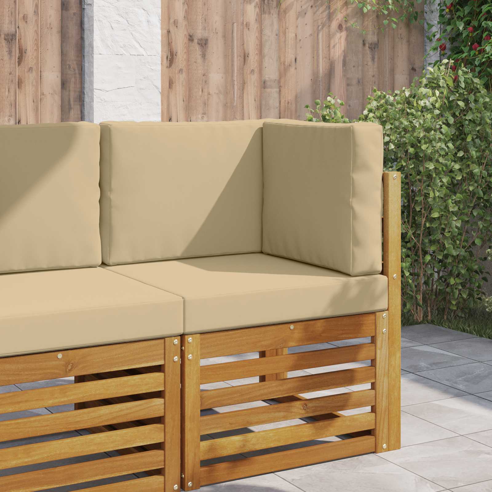 Sofakissen für draußen Polyester Beige 60 x 60 cm