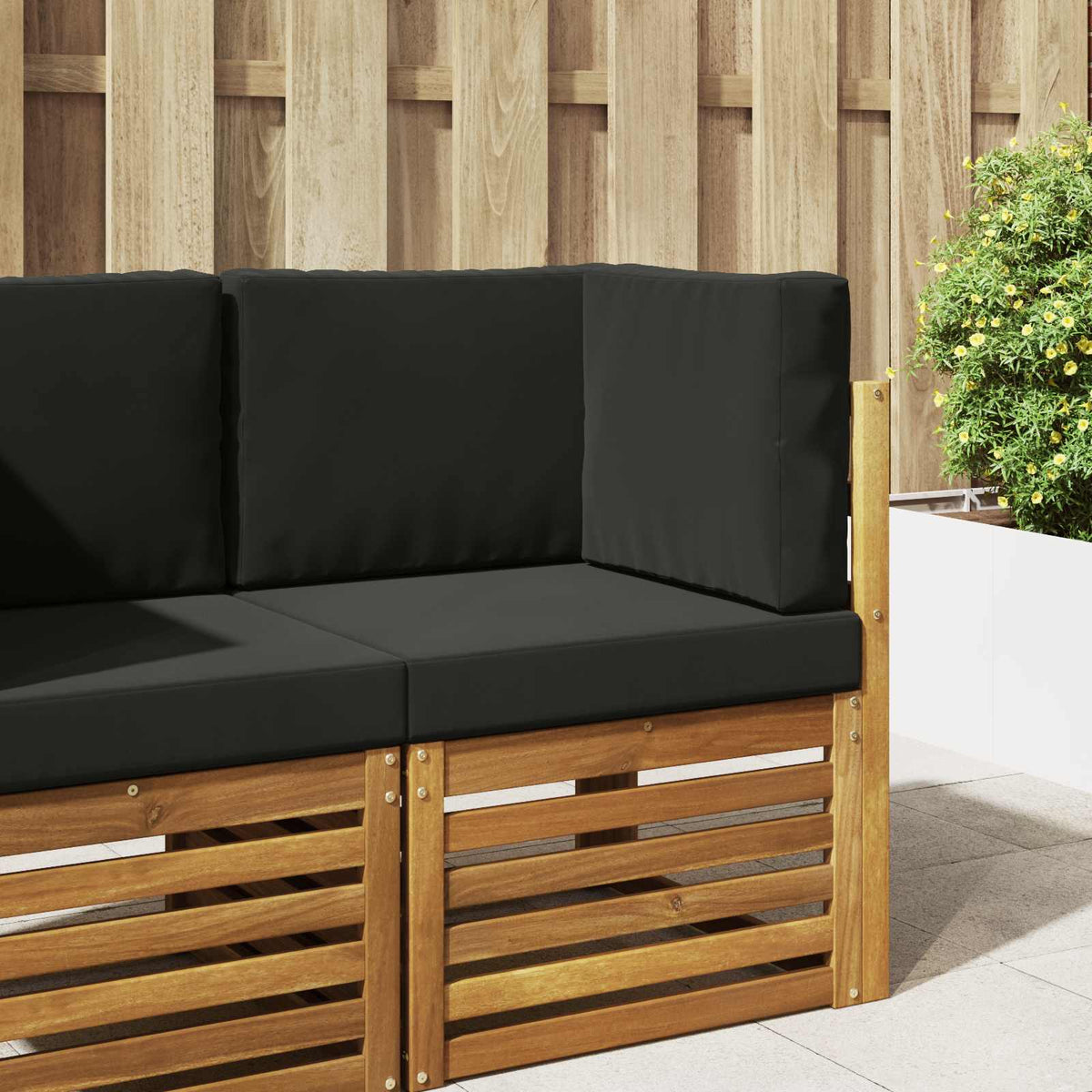 Sofakissen für draußen Polyester Schwarz 60 x 60 cm