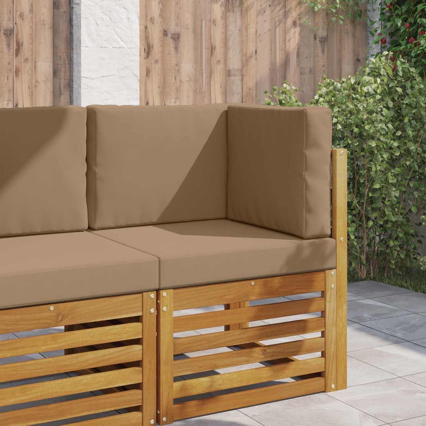 Sofakissen für draußen Polyester Taupe 60 x 60 cm