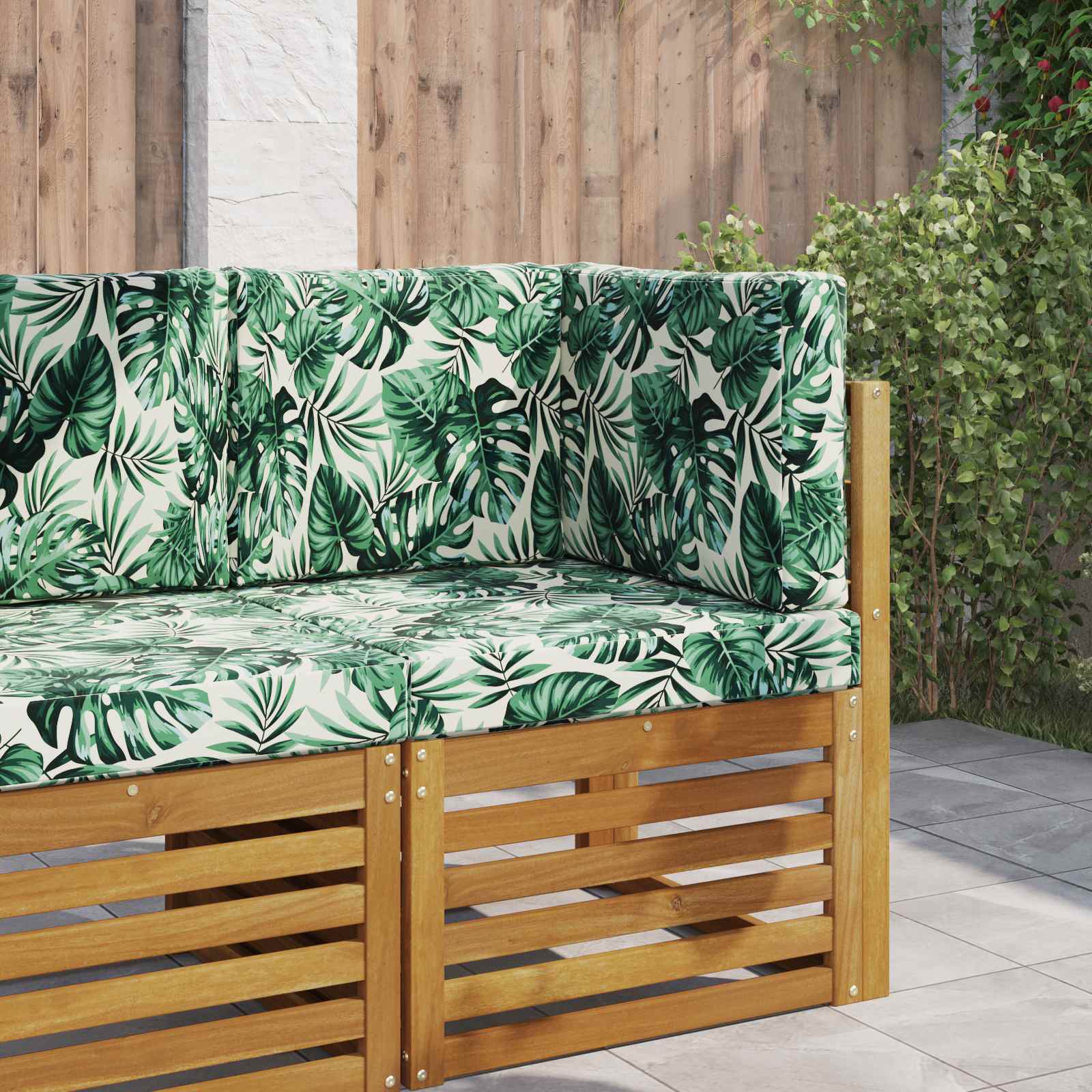 Sofakissen für draußen Polyester Blattmuster 60 x 60 cm