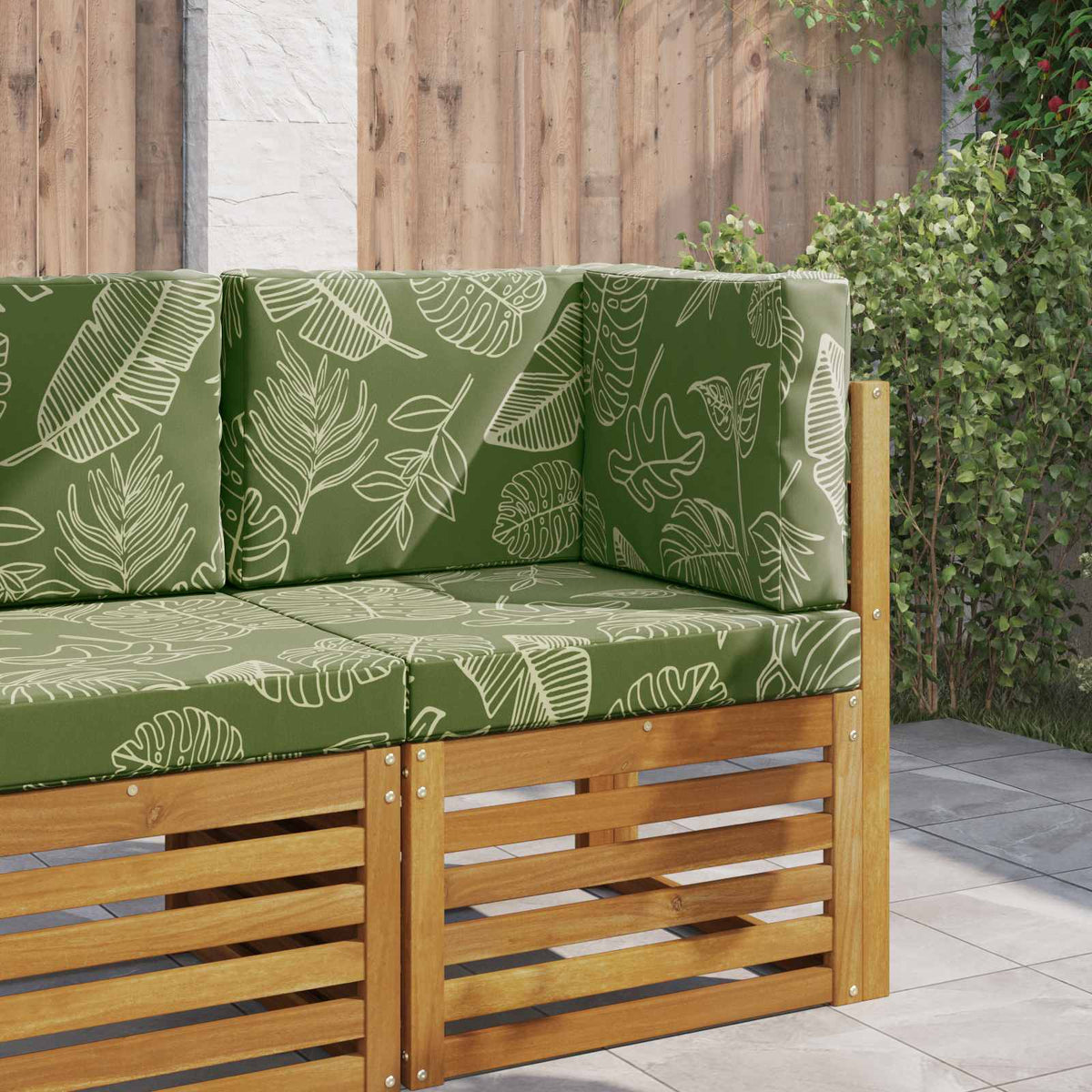 Sofakissen für draußen Polyester Blattdesign 60 x 60 cm