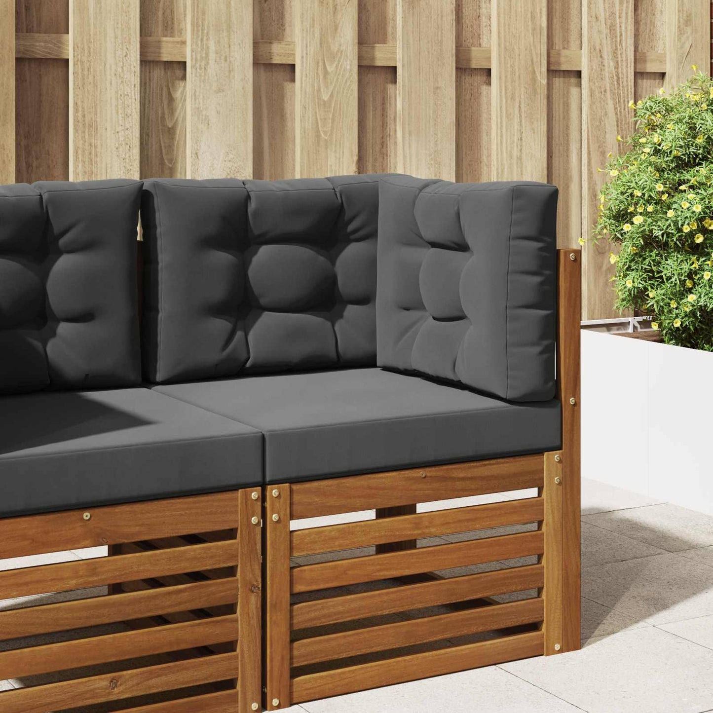 Sofakissen für draußen Polyester Anthrazit 60 x 60 cm