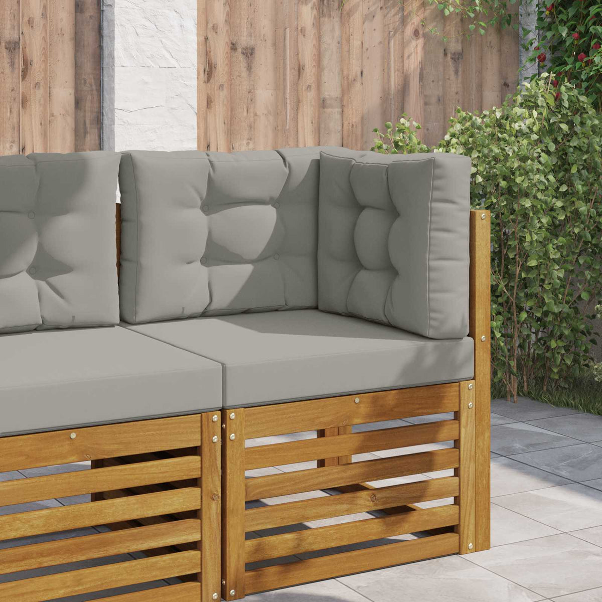 Sofakissen für draußen Polyester Grau 60 x 60 cm