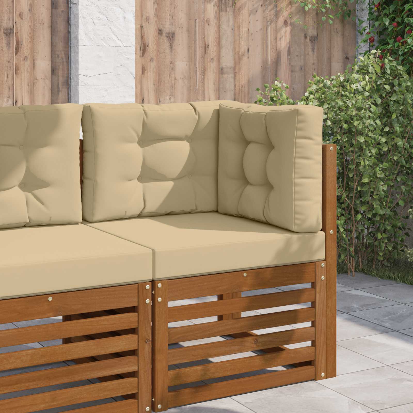 Sofakissen für draußen Polyester Beige 60 x 60 cm