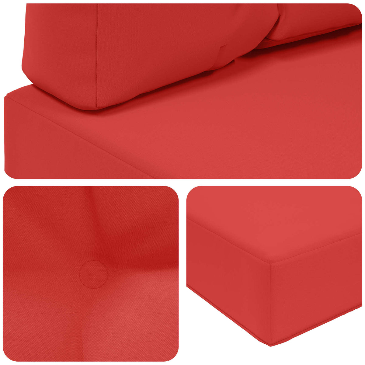 Sofakissen für draußen Polyester Rot 60 x 60 cm