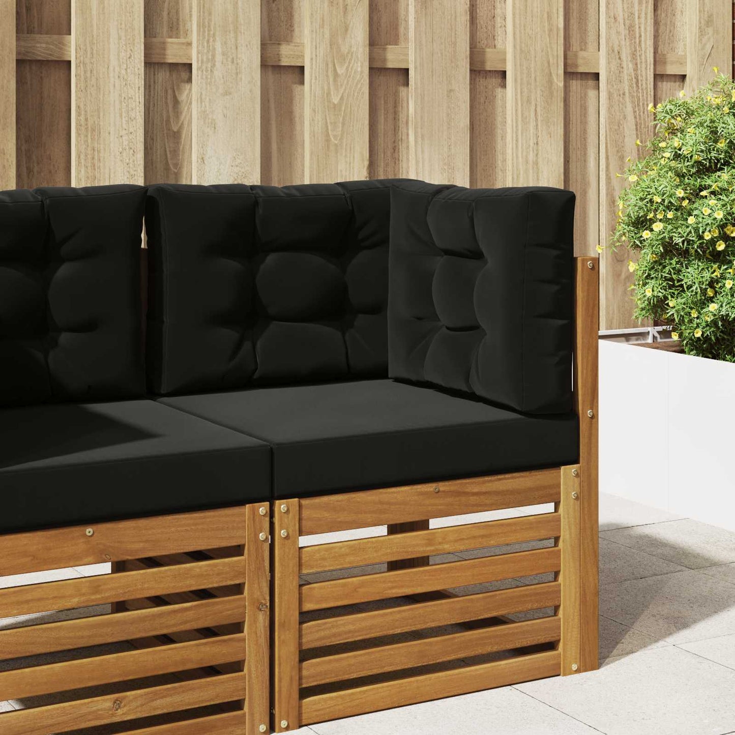 Sofakissen für draußen Polyester Schwarz 60 x 60 cm
