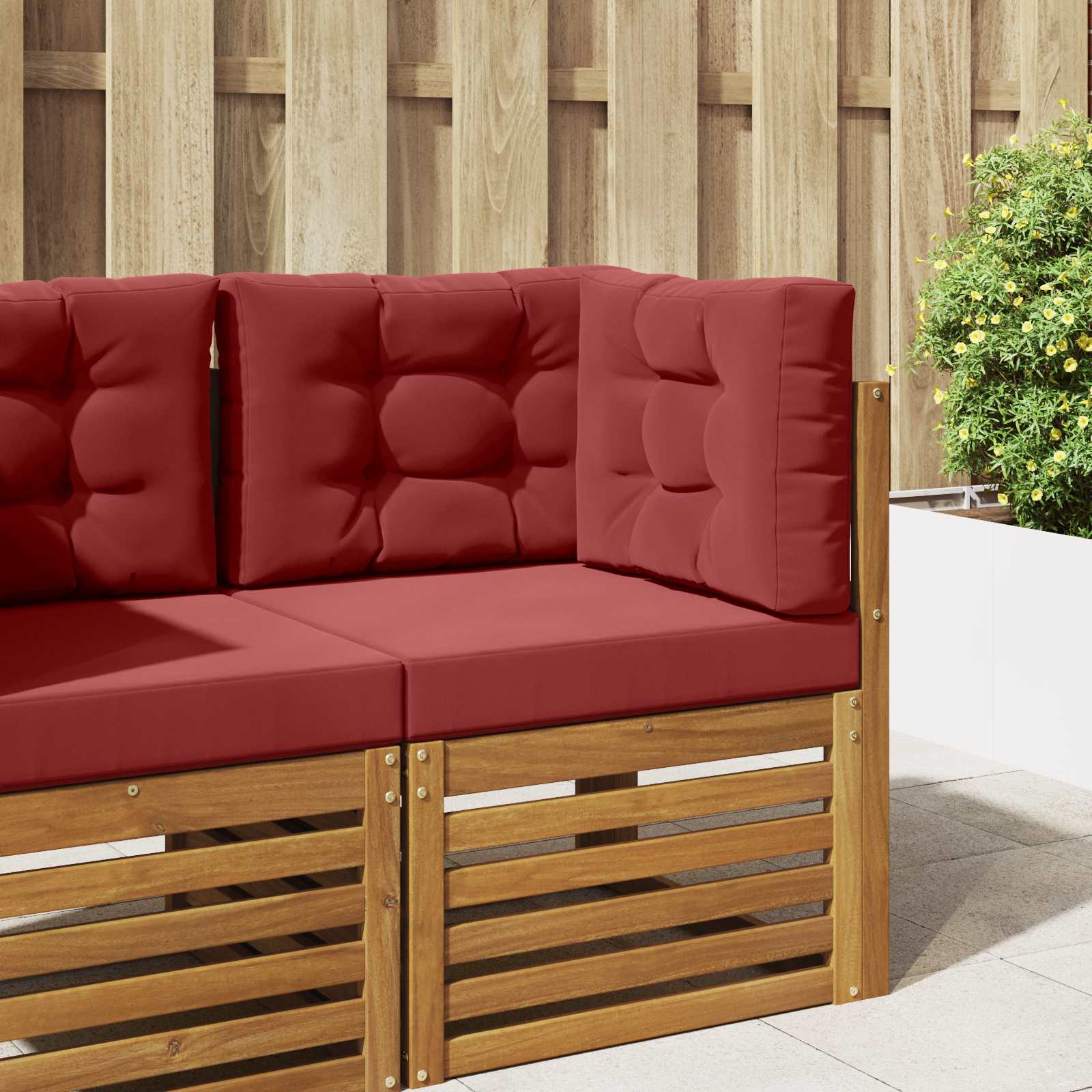 Sofakissen für draußen Polyester Weinrot 60 x 60 cm