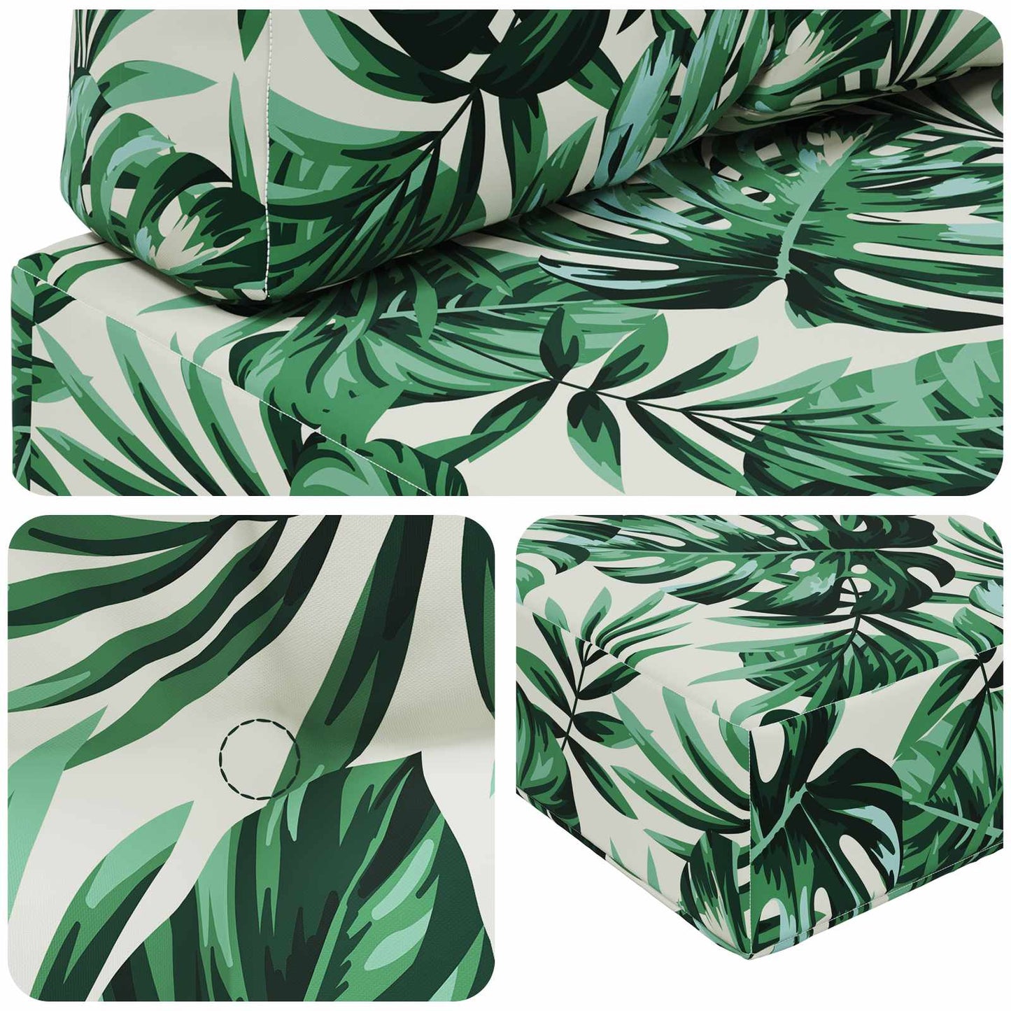 Sofakissen für draußen Polyester Blattmuster 60 x 60 cm