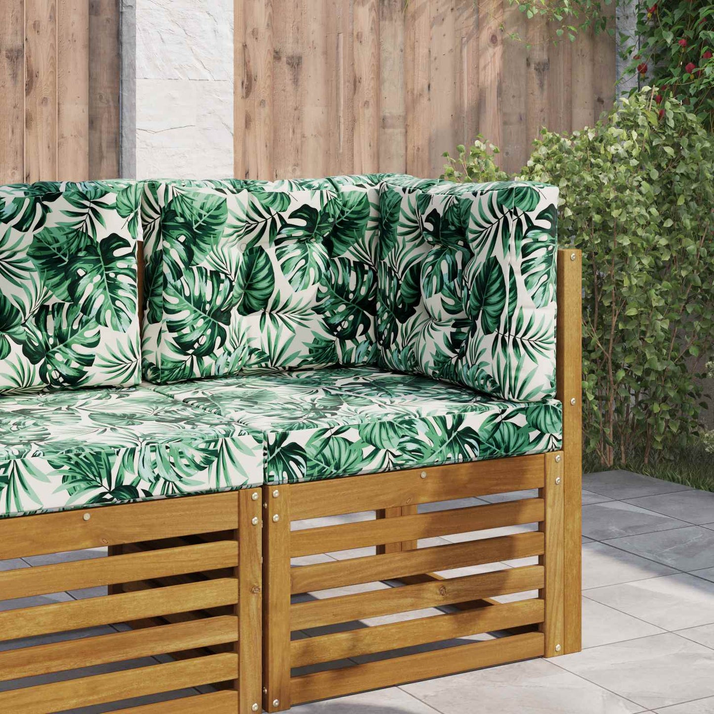 Sofakissen für draußen Polyester Blattmuster 60 x 60 cm