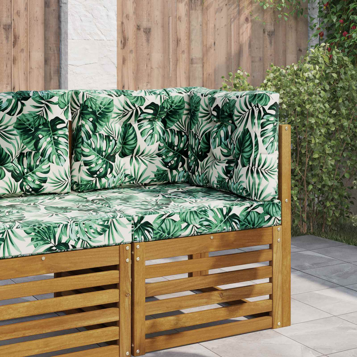 Sofakissen für draußen Polyester Blattmuster 60 x 60 cm
