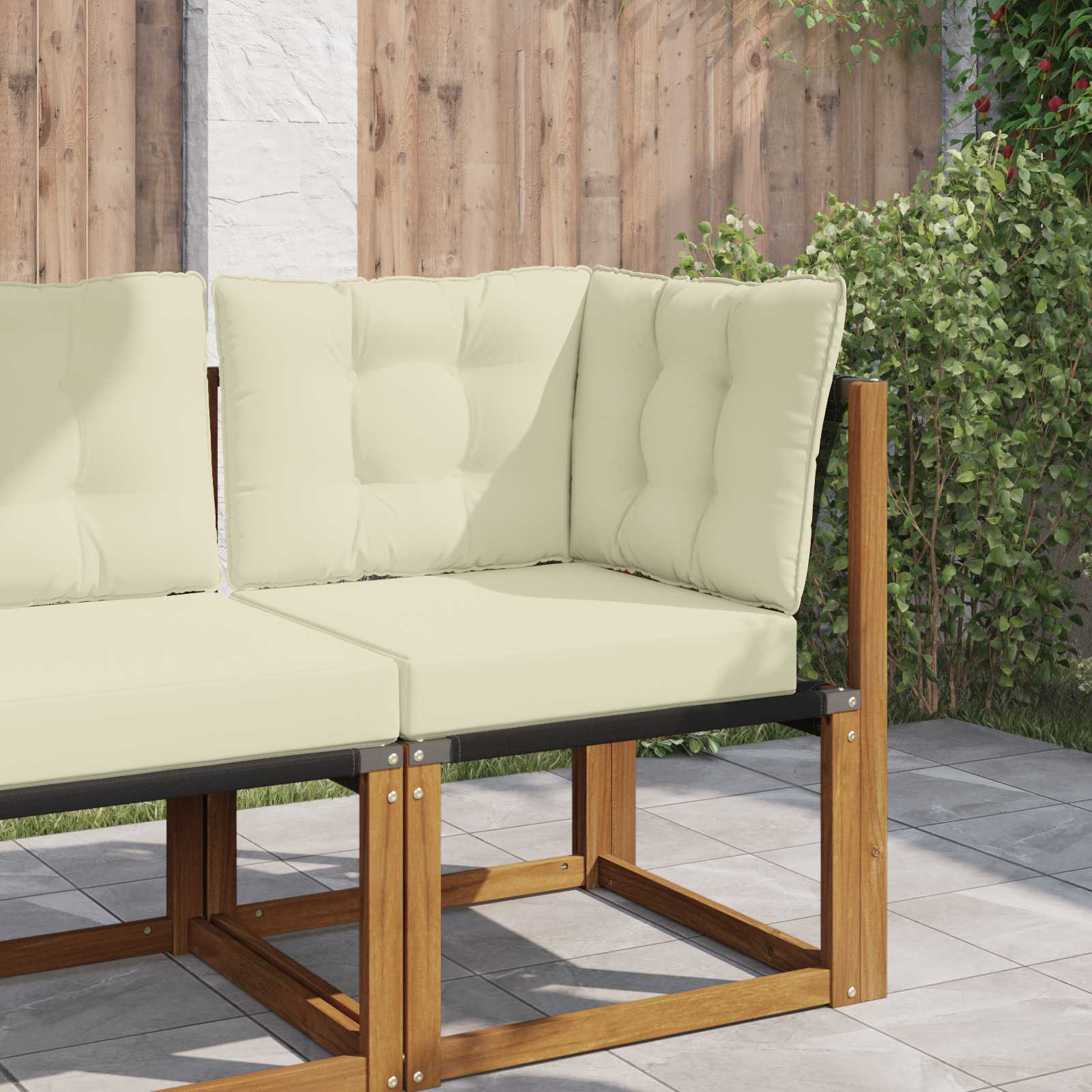 Sofakissen für draußen Polyester Creme 50,5 x 50,5 cm