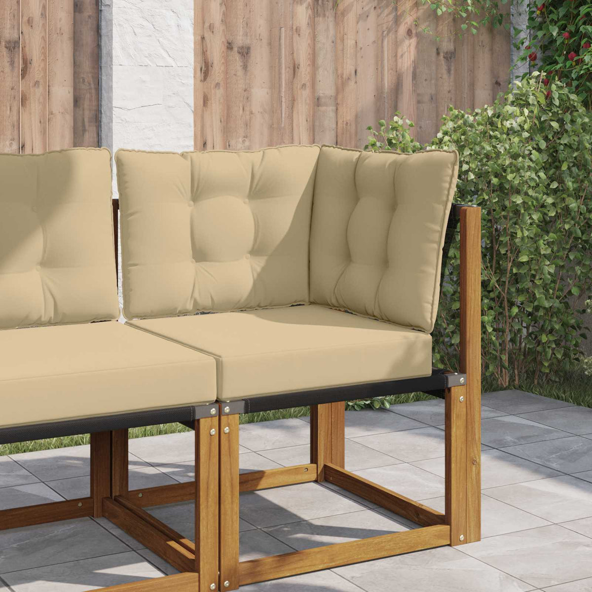 Sofakissen für draußen Polyester Beige 50,5 x 50,5 cm