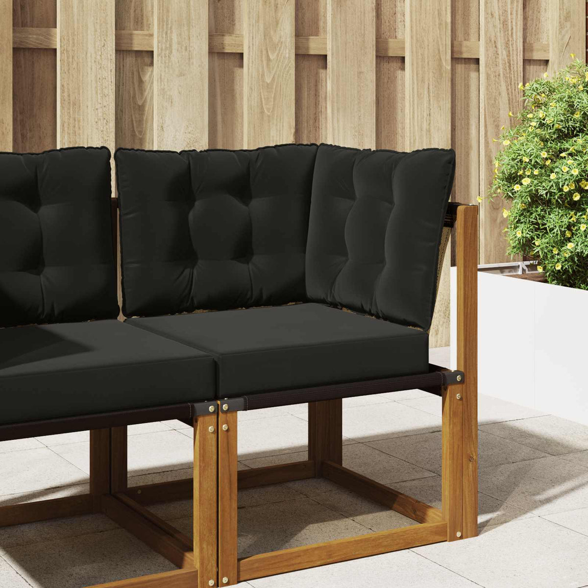 Sofakissen für draußen Polyester Schwarz 50,5 x 50,5 cm