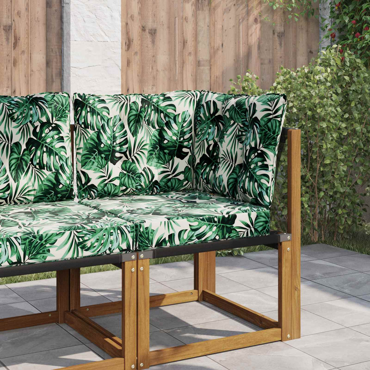 Sofakissen für draußen Polyester Blattmuster 50,5 x 50,5 cm