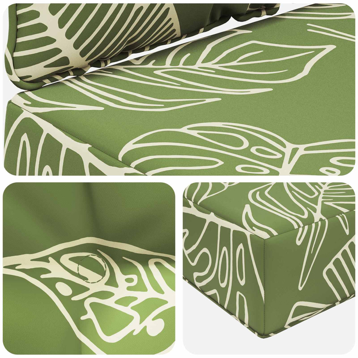 Sofakissen für draußen Polyester Blattdesign 50,5 x 50,5 cm