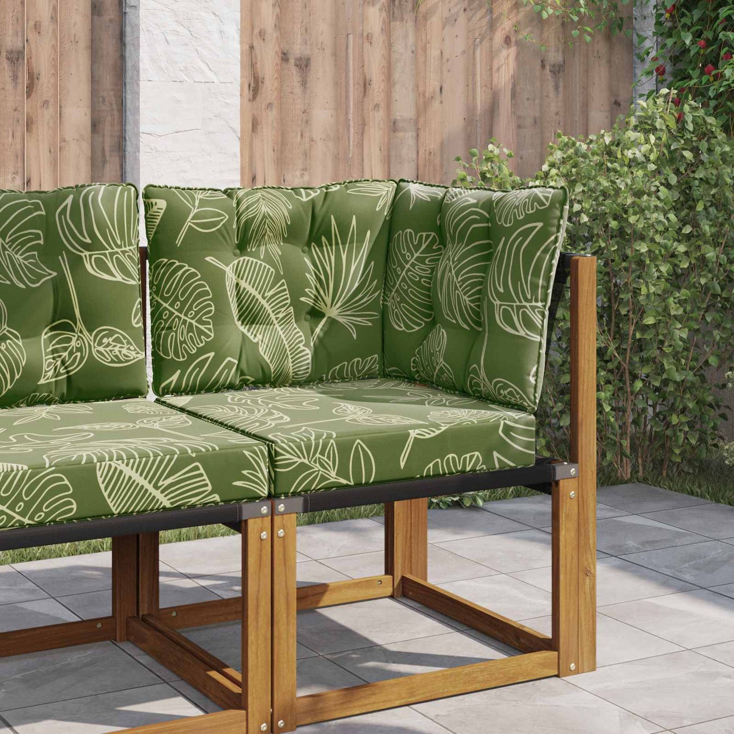 Sofakissen für draußen Polyester Blattdesign 50,5 x 50,5 cm