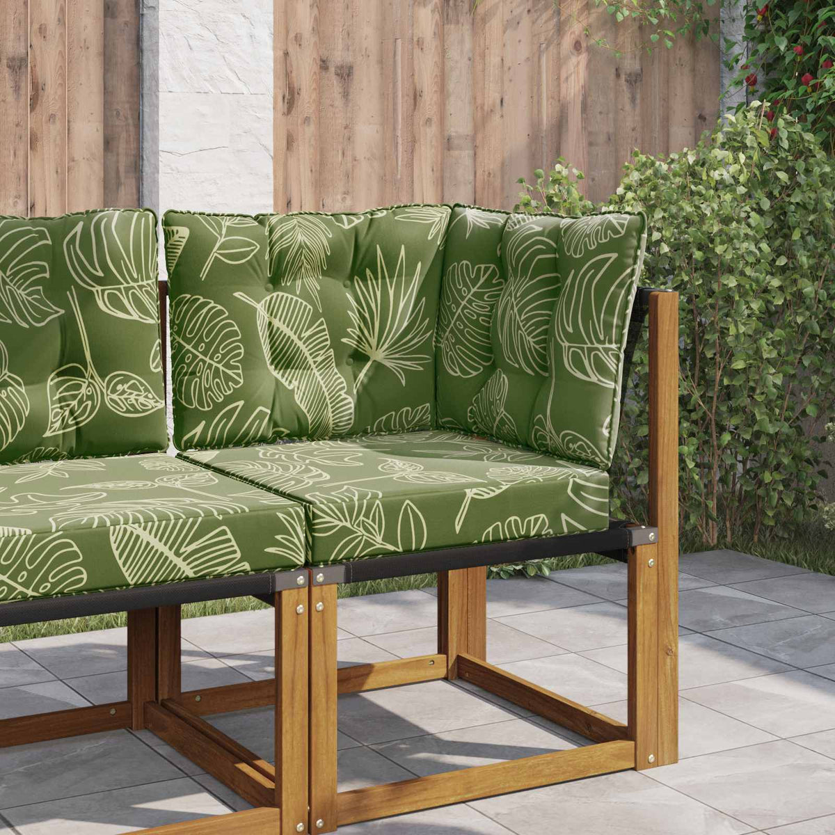 Sofakissen für draußen Polyester Blattdesign 50,5 x 50,5 cm