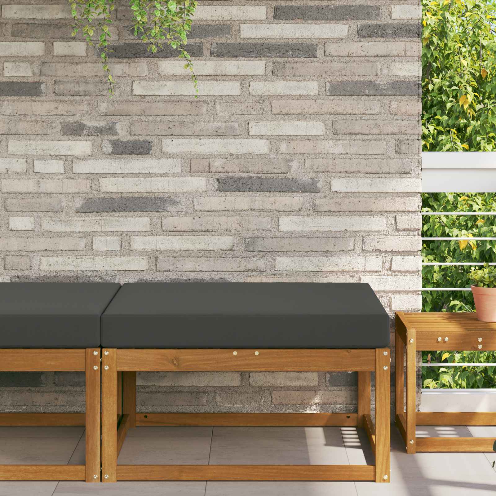Sofakissen für draußen Polyester Anthrazit 80 x 80 cm