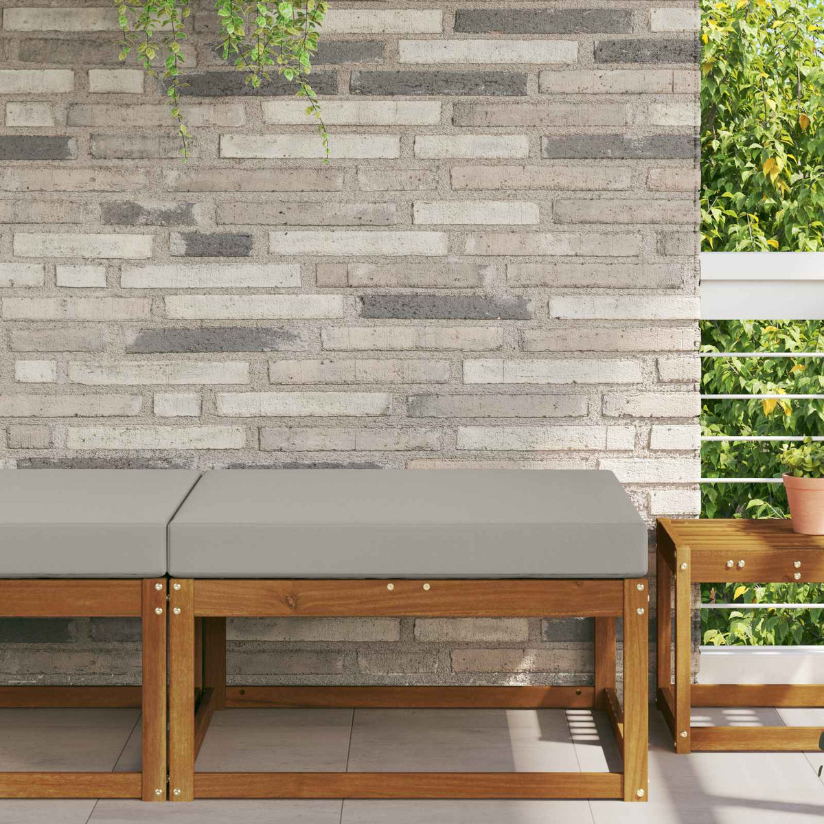 Sofakissen für draußen Polyester Grau 80 x 80 cm