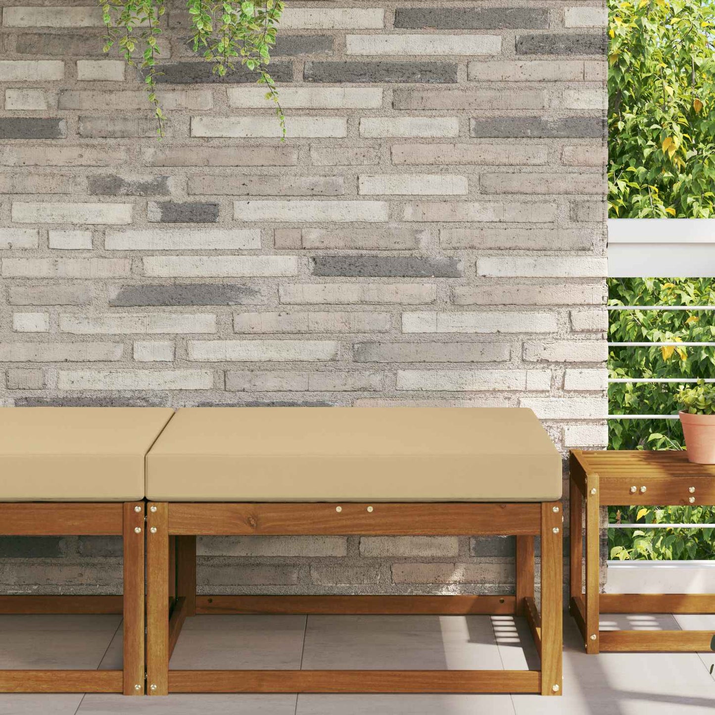 Sofakissen für draußen Polyester Beige 80 x 80 cm