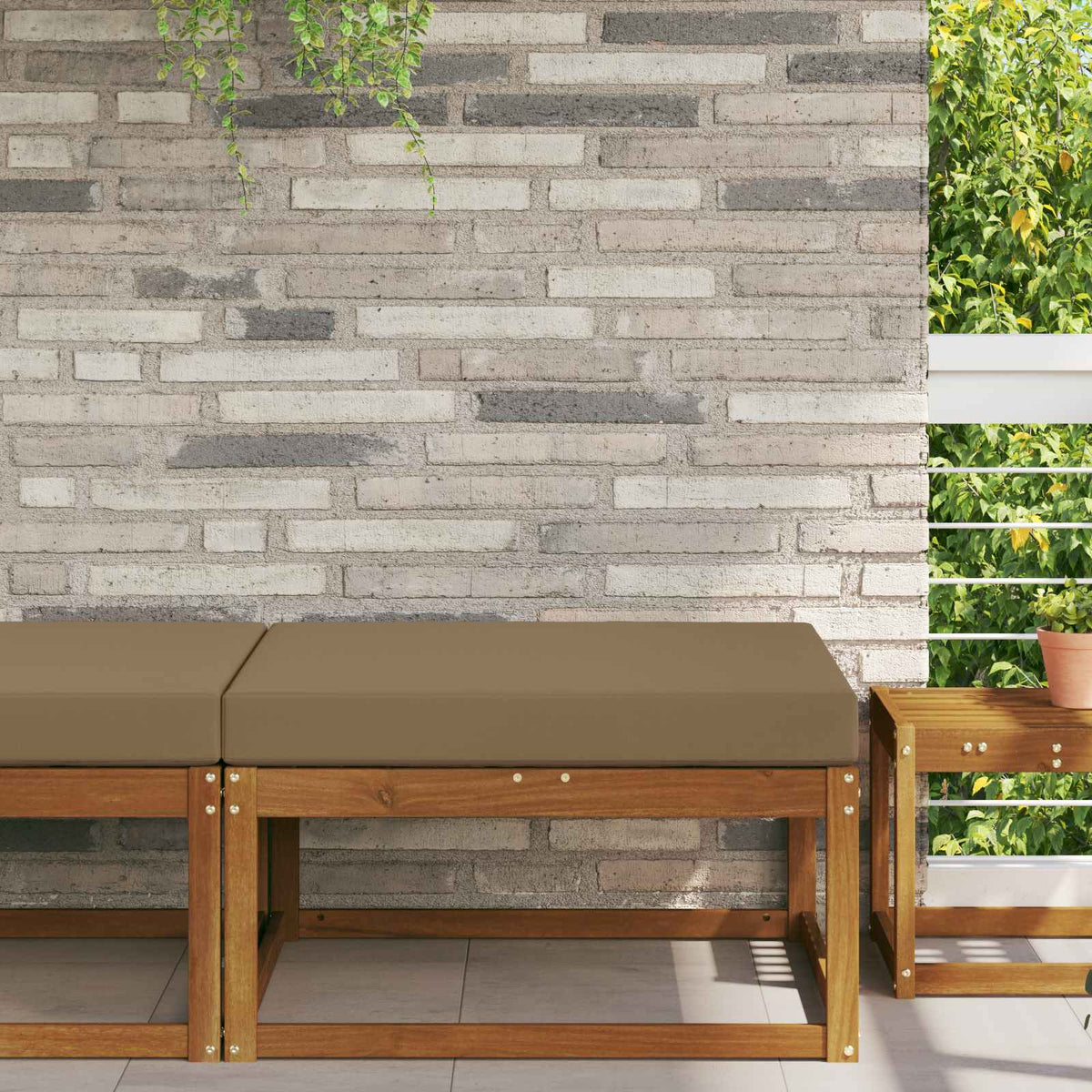 Sofakissen für draußen Polyester Taupe 80 x 80 cm