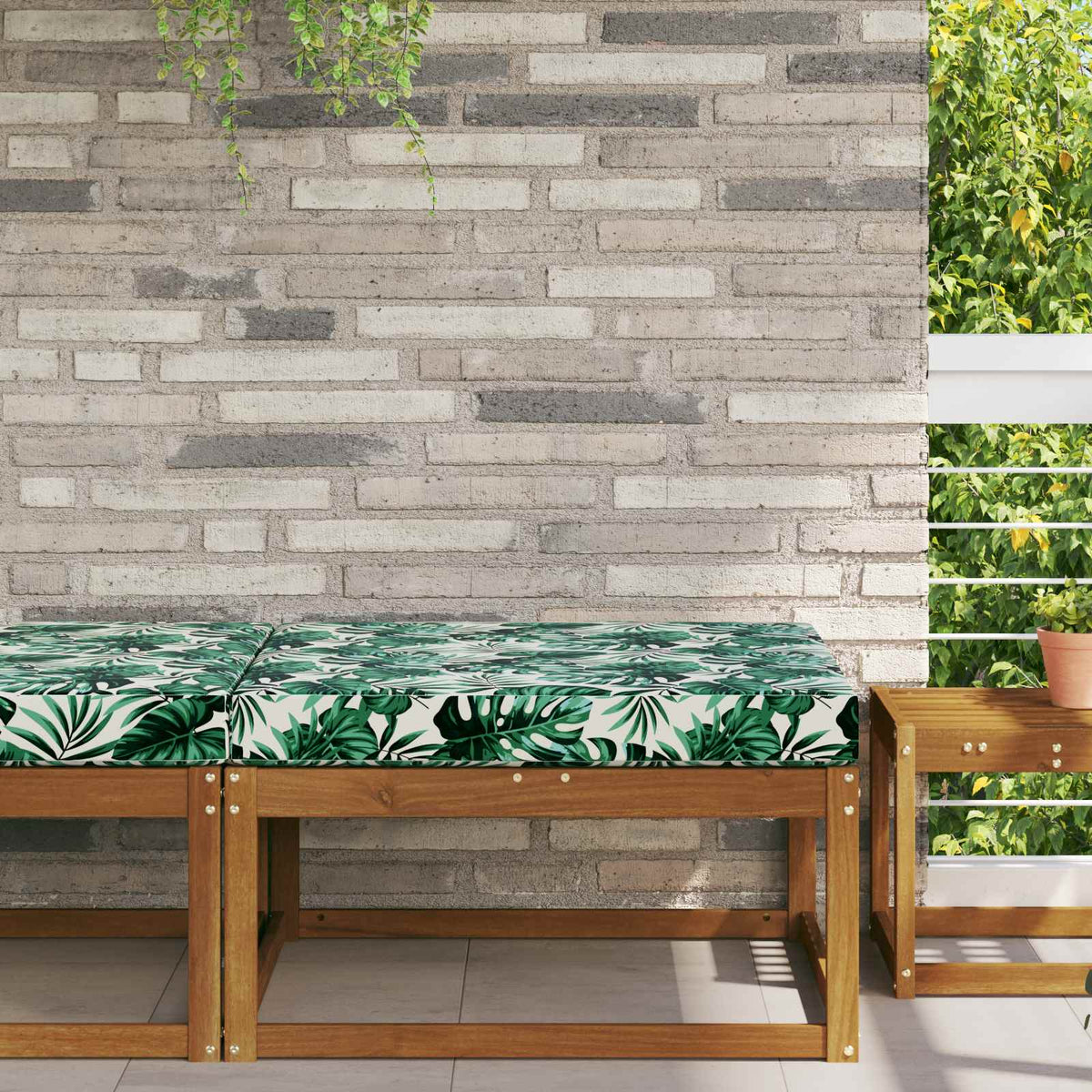 Sofakissen für draußen Polyester Blattmuster 80 x 80 cm