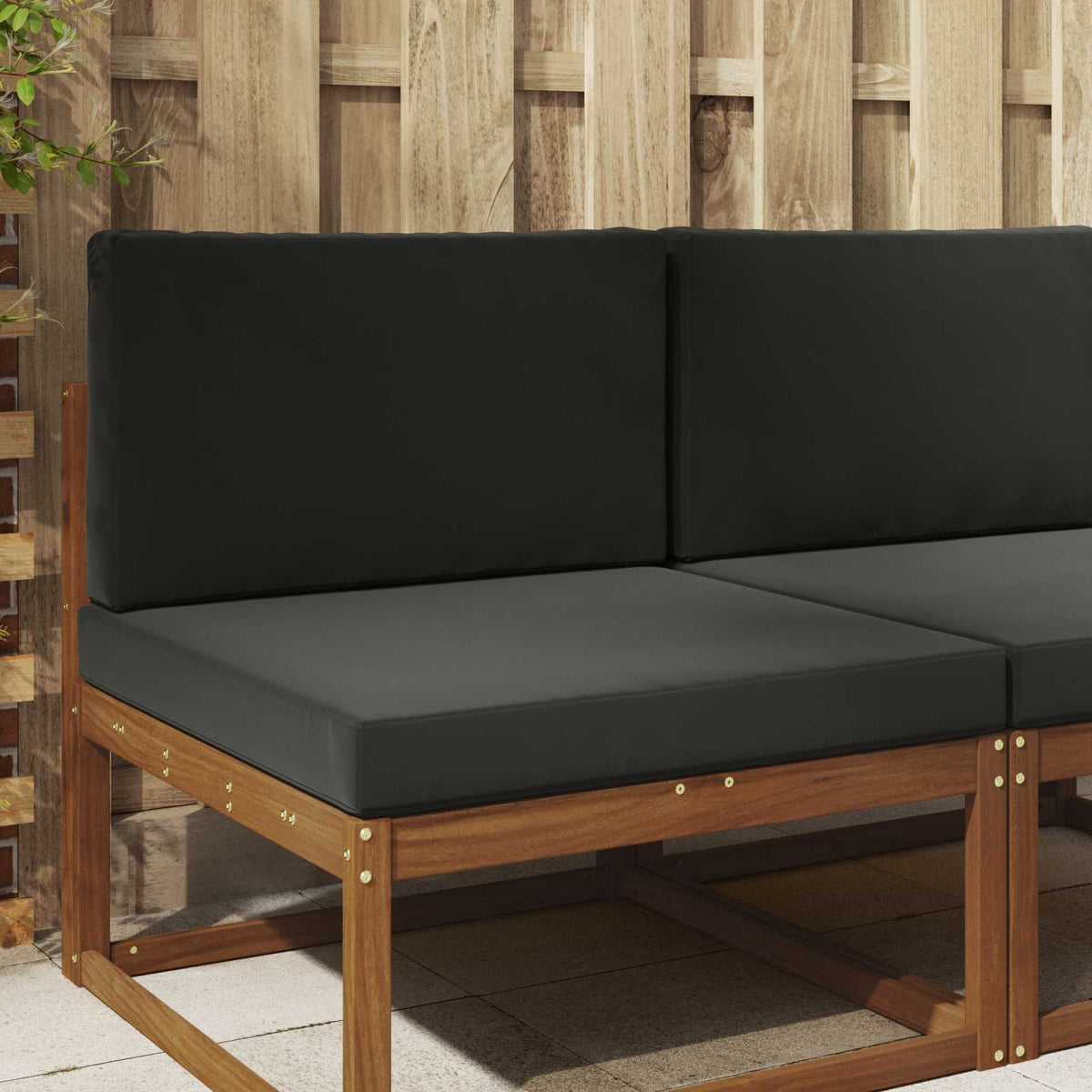 Sofakissen für draußen Polyester Schwarz 80 x 80 cm